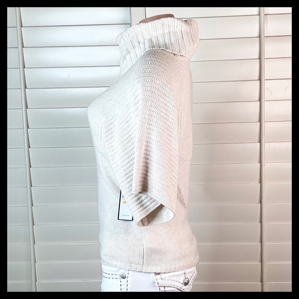 BCBG Paris Turtle Neck Sweater Heather Oatmeal - Picture 3 of 8
